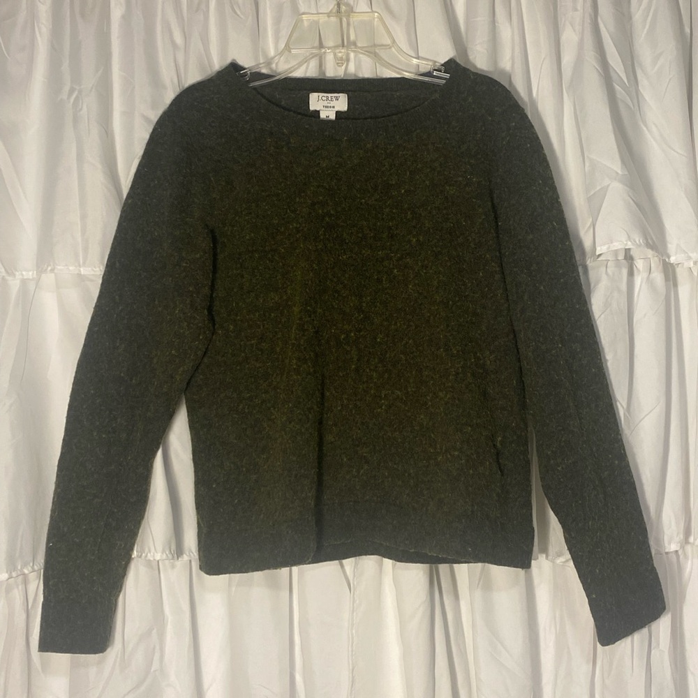 J. Crew Women's 100% Wool Green Sweater